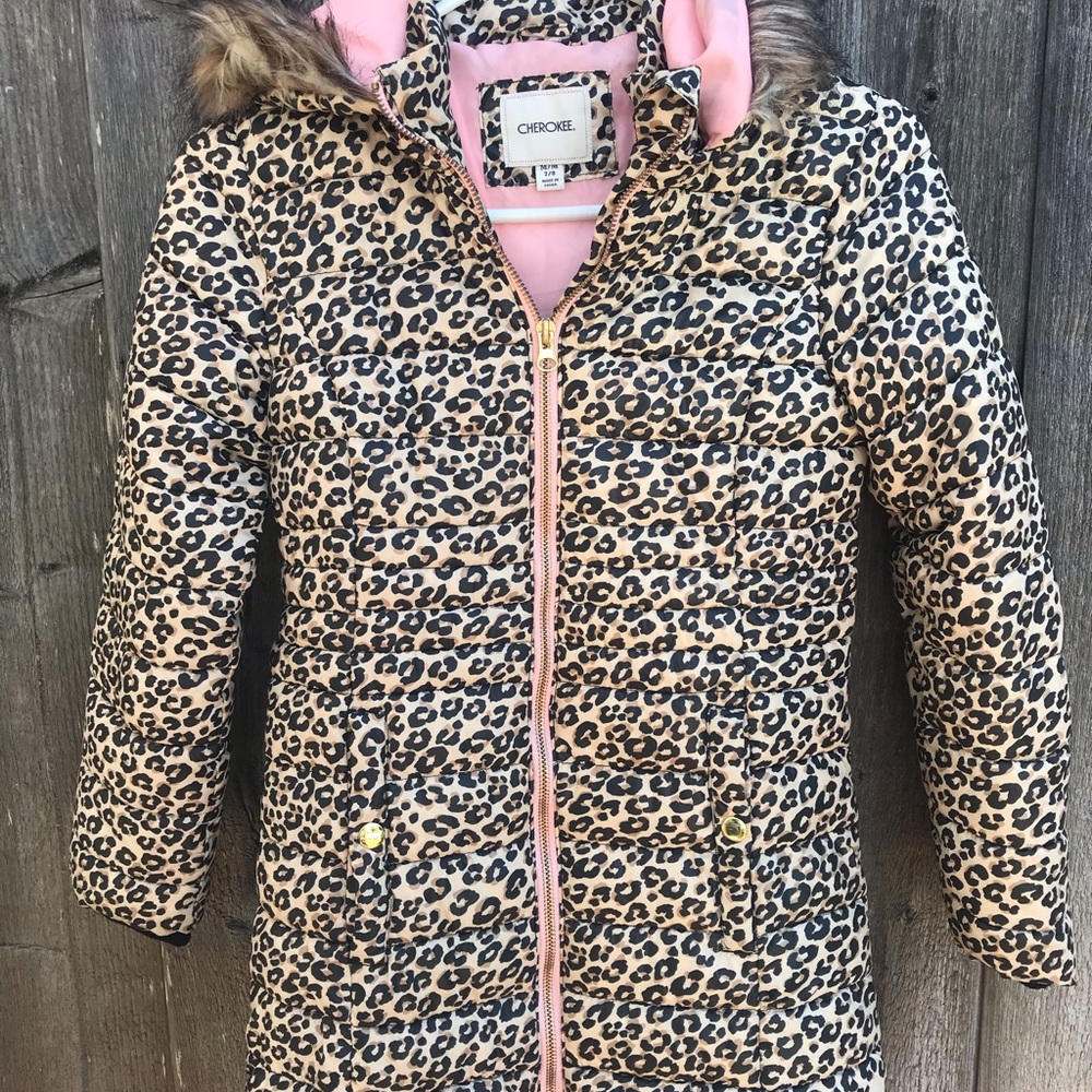 Puffy coat animal print